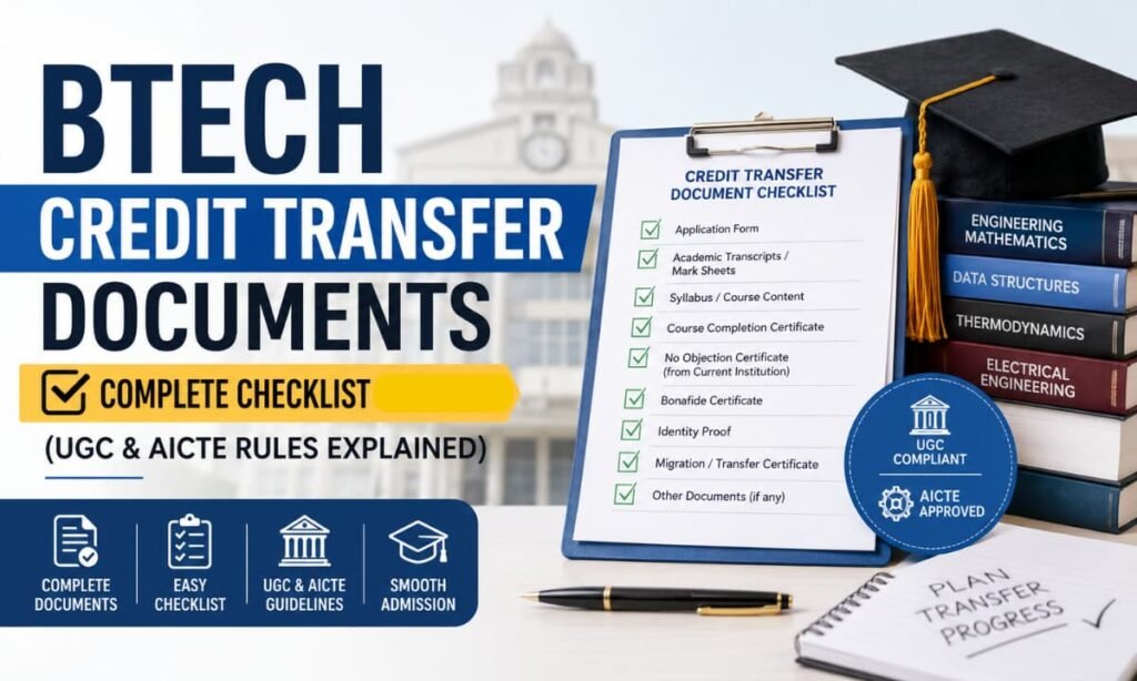 BTech Credit Transfer Documents: Complete Checklist for 2026 (UGC & AICTE Rules Explained)